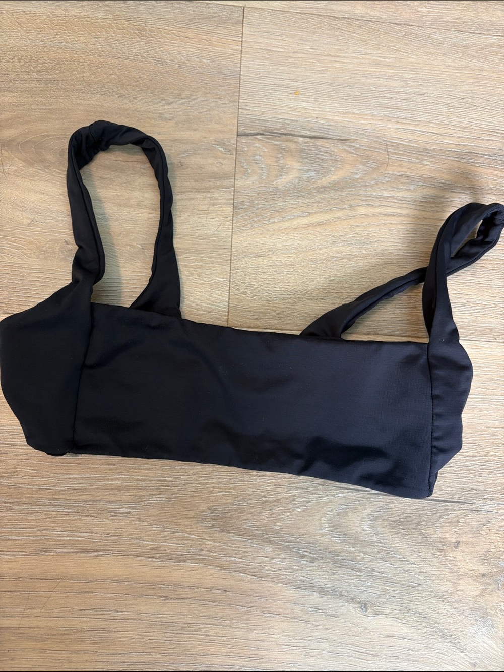 San Lorenzo Black Square Neck Bikini Top